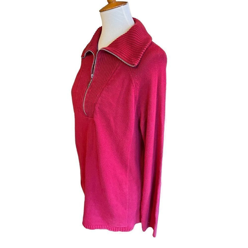 Eddie Bauer Red Half Zip Long Sleeve Sweater XL - Picture 7 of 11